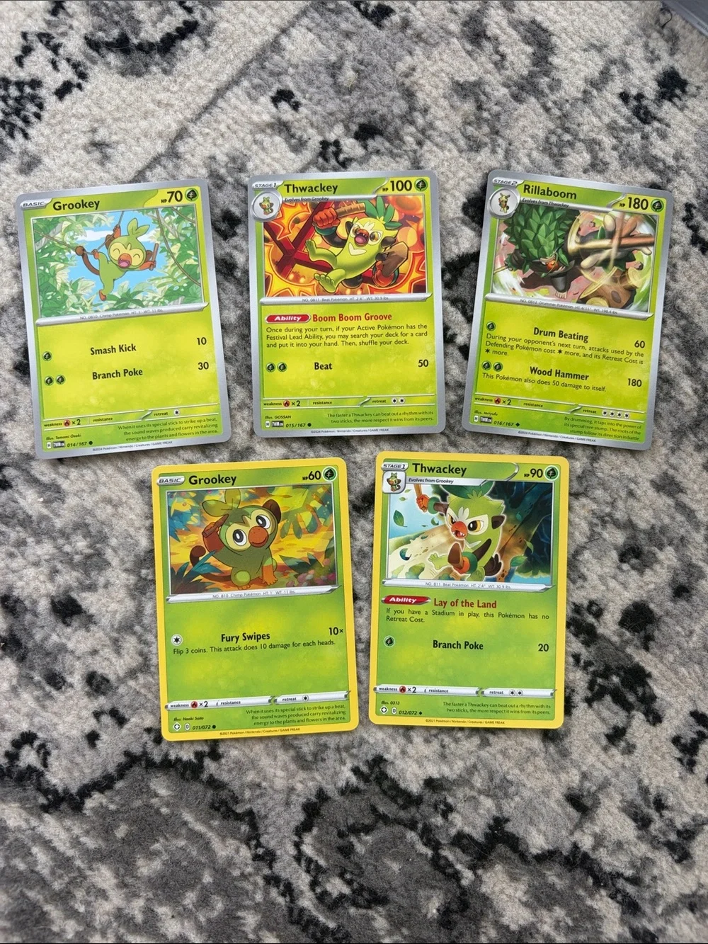 Grookey, Thwackey & Rillaboom Lot | Twilight Masquerade + Shining Fates ✨5/$25✨